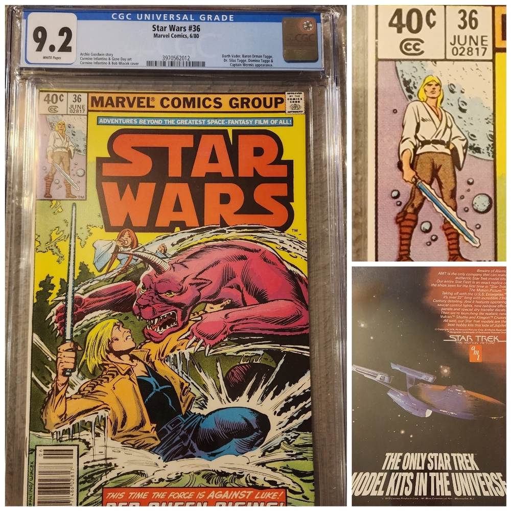 Star Wars #36 NEWSSTAND CGC 9.2 NM WP 1980 Darth Vader Obi-Wan Vintage Comic!